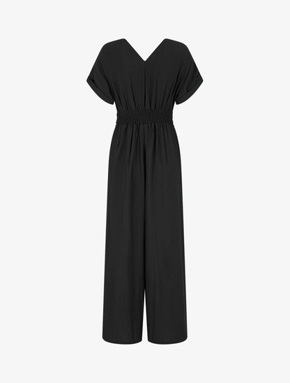 Combinaison unie à manches courtes - Noir - 2