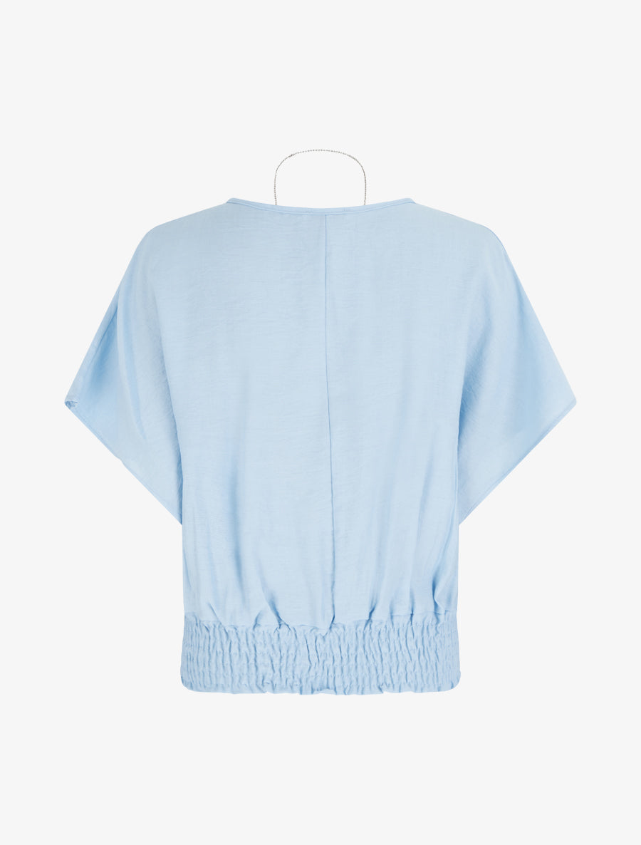 Top boule uni à manches courtes - Bleu ciel - 2