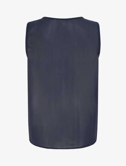 Top en voile effet drapé - Marine - 2