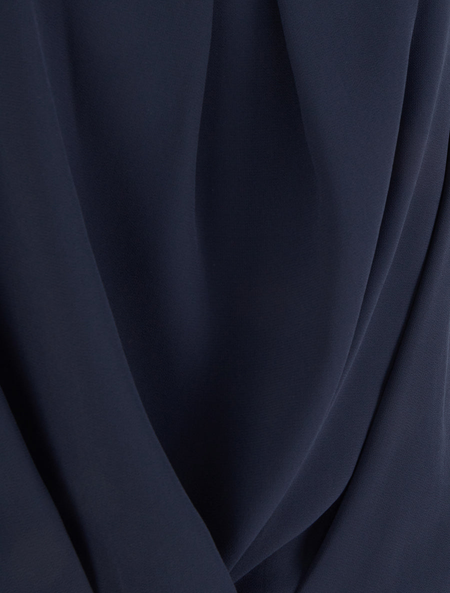 Top en voile effet drapé - Marine - 3