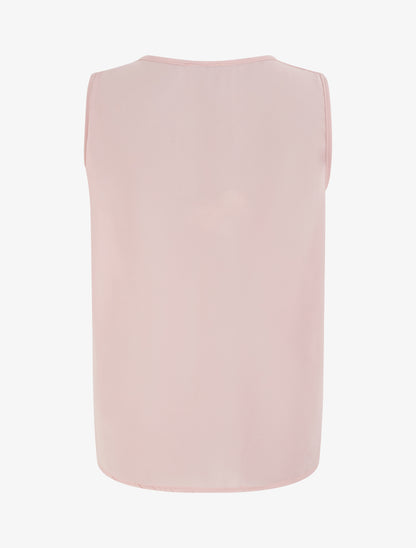 Top en voile effet drapé - Rose - 2