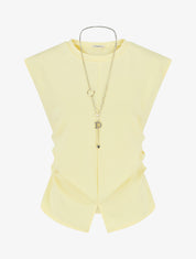 Top sans manches à côtés froncés - Jaune - 1