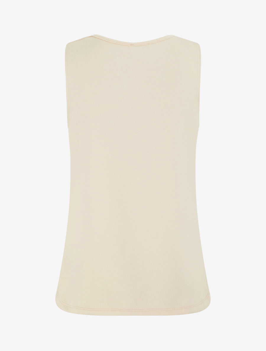 Top sans manches à bijou texturé - Beige - 2