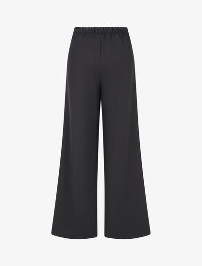 Pantalon ample à taille haute à boucle fantaisie - Noir - 2