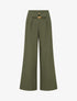 Pantalon ample à taille haute à boucle fantaisie - Kaki - 1