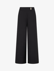 Pantalon ample à sangle et boutons - Noir - 1