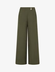 Pantalon ample à sangle et boutons - Kaki - 1