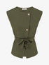 Top boutonné sans manches - Kaki - 1