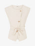 Top boutonné sans manches - Beige - 1