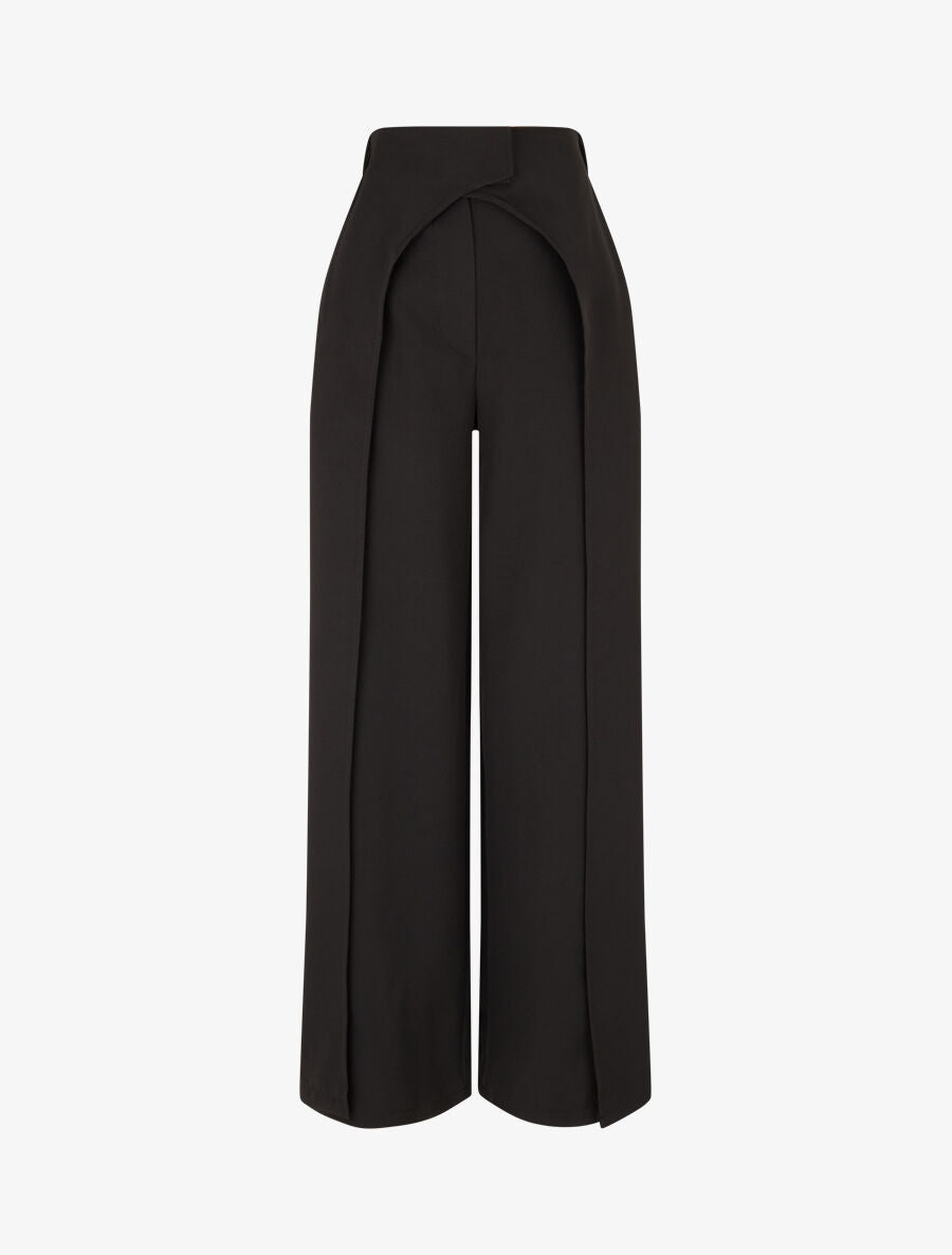Pantalon à large pans superposés - Noir - 1