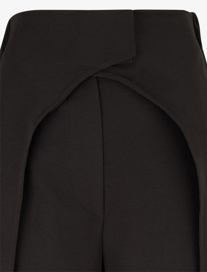 Pantalon à large pans superposés - Noir - 3