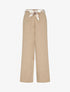 Pantalon droit ceinturé effet lin - Taupe - 1
