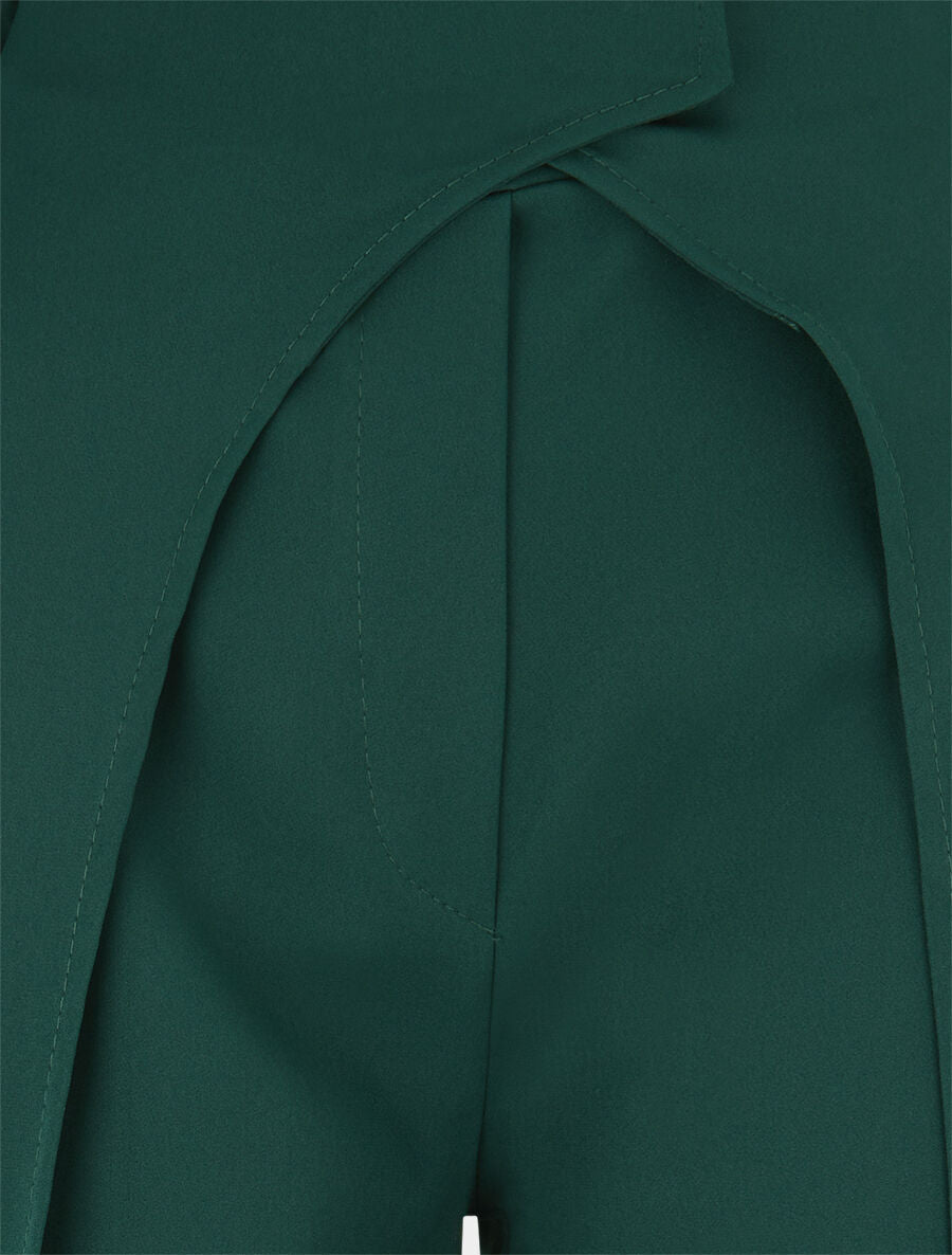 Pantalon à large pans superposés - Vert - 3