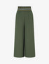 Pantalon droit à taille haute élastiquée - Kaki - 1