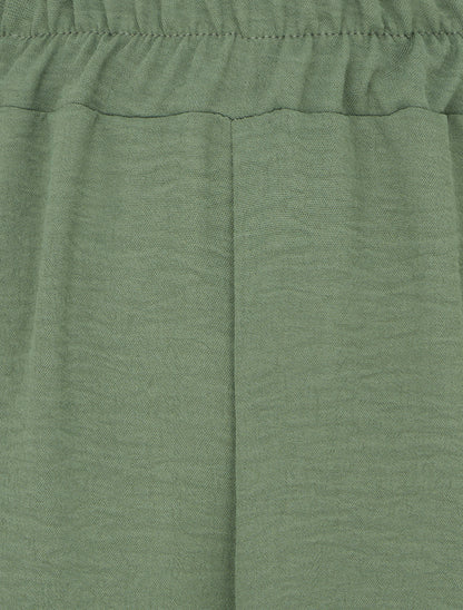 Pantalon ample à bords brodés - Kaki - 3