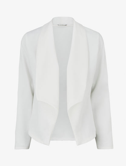 Veste en suédine droite à col châle - Blanc - 1