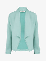 Veste en suédine droite à col châle - Vert d&