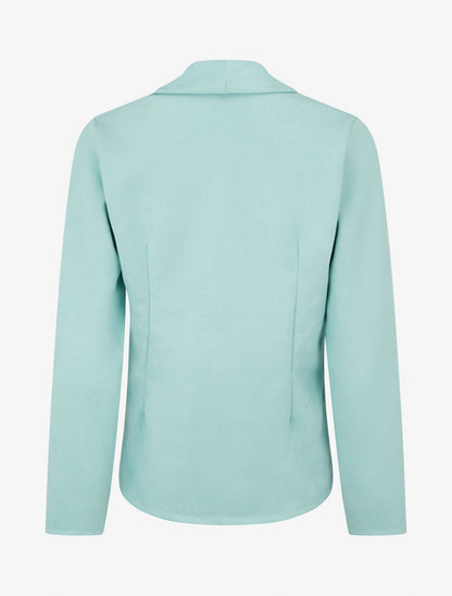 Veste en suédine droite à col châle - Vert d&