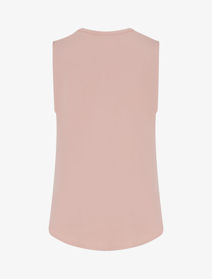 Top uni à empiècement bijou - Vieux rose - 2