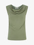 Top uni sans manches à broderie au dos - Kaki - 1