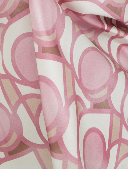 Caraco satiné imprimé graphique - Rose - 3