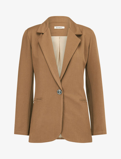 Veste basique cintrée à 1 bouton - Marron clair - 1