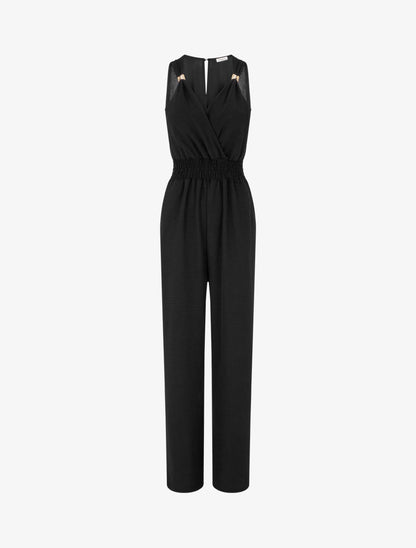 Combinaison ample à bretelles bijoux - Noir - 1