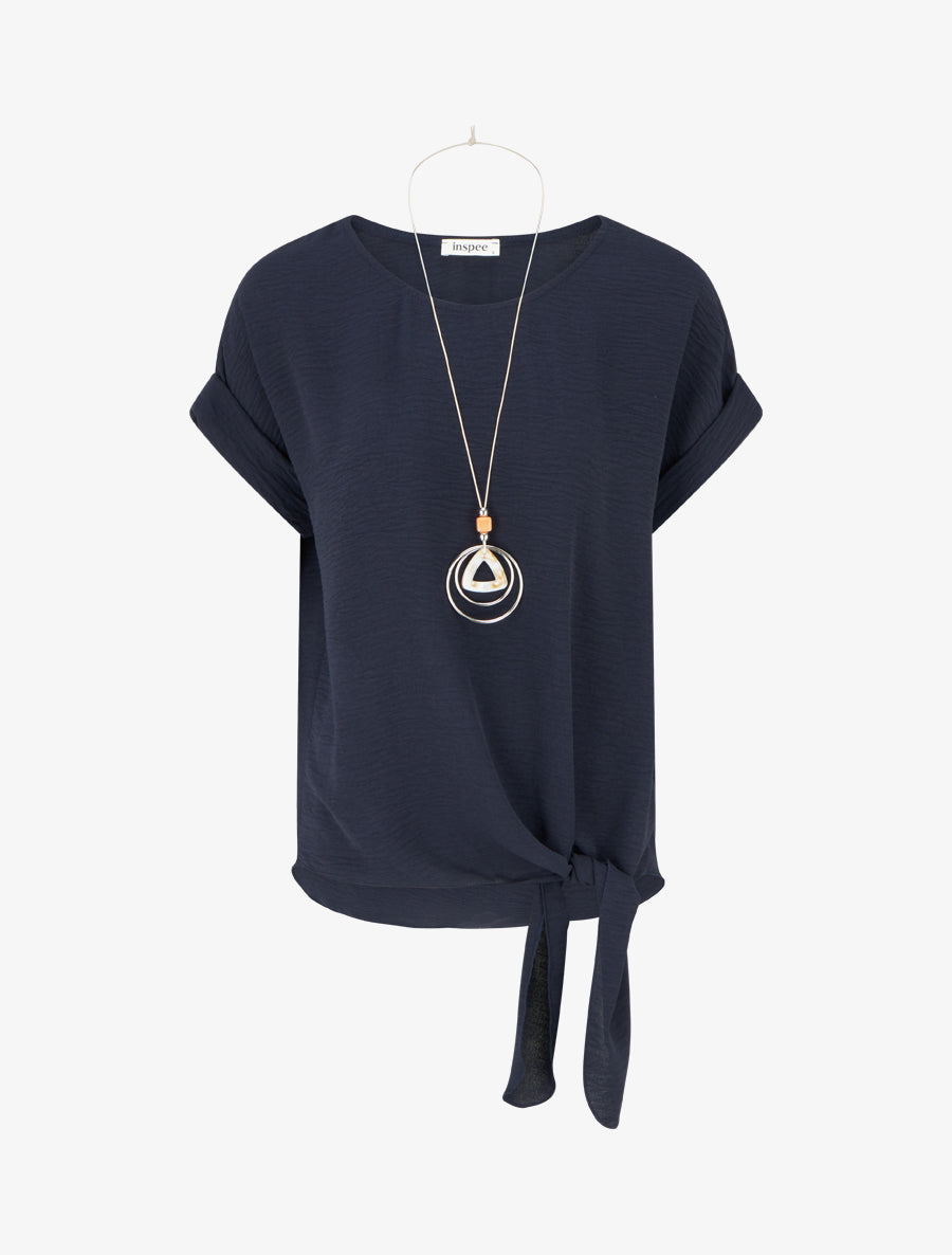 Top manches courtes à nouer - Marine - 1