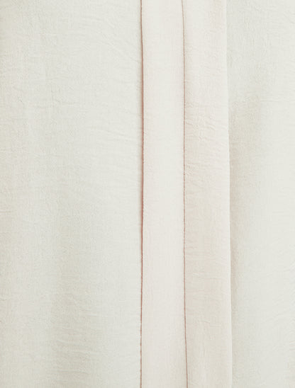 Top uni à col V - Beige - 3