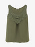 Top sans manches à dentelle et crochet - Kaki - 1