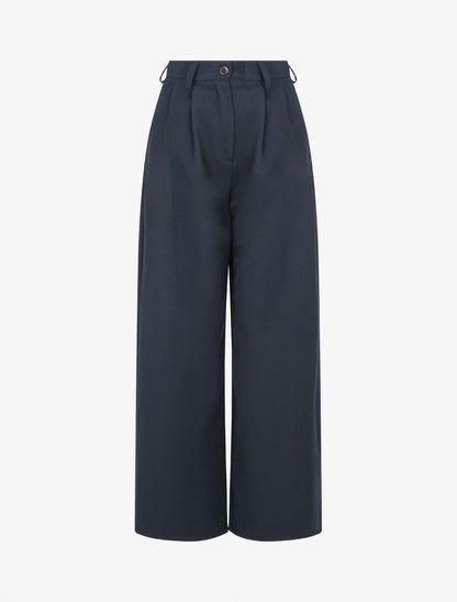 Pantalon de tailleur coupe droite - Marine - 1