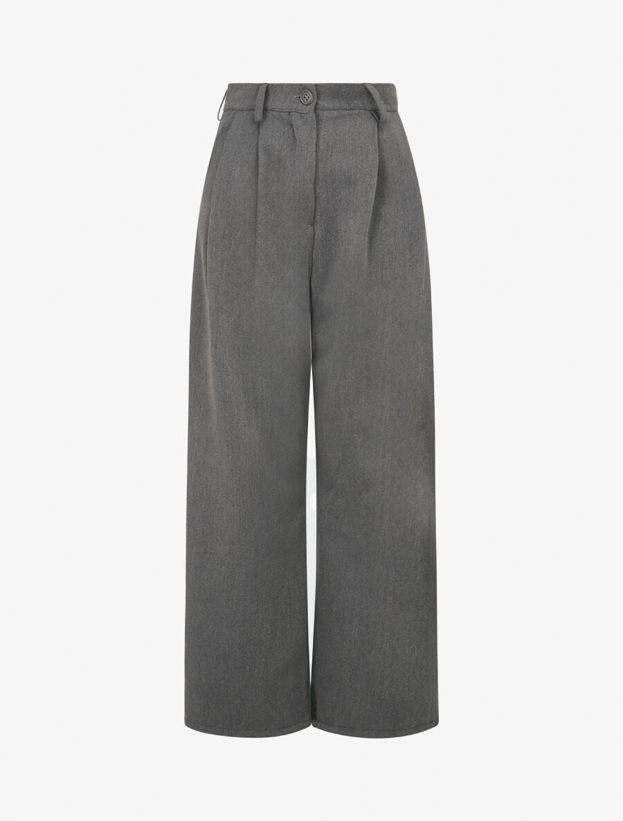 Pantalon de tailleur coupe droite - Gris foncé - 1