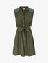 Robe mi-longue boutonnée sans manches - Kaki - 1