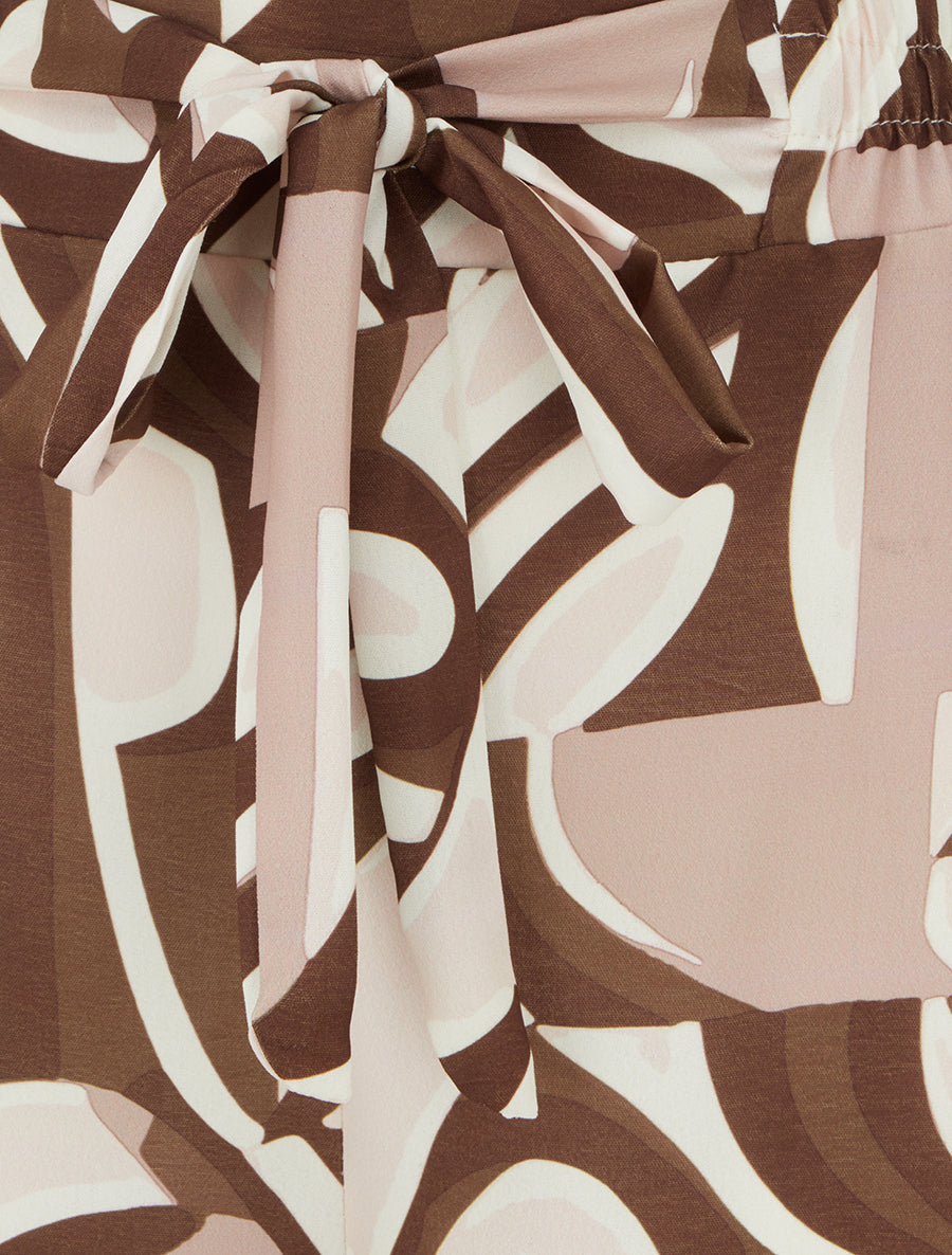 Pantalon ample imprimé graphique - Marron - 3