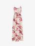 Robe longue à dos élastiqué imprimé fleuri - Vieux rose - 1