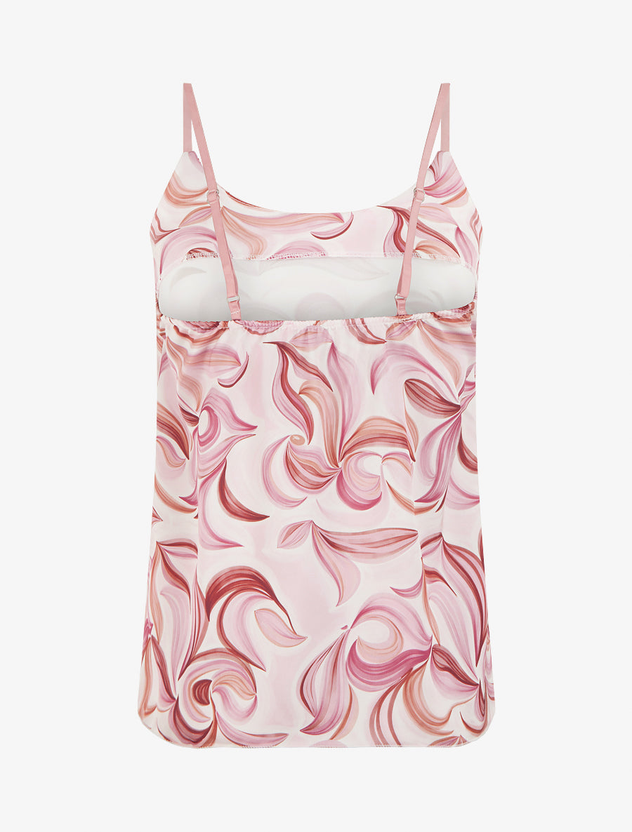 Caraco satiné imprimé fantaisie - Rose - 2