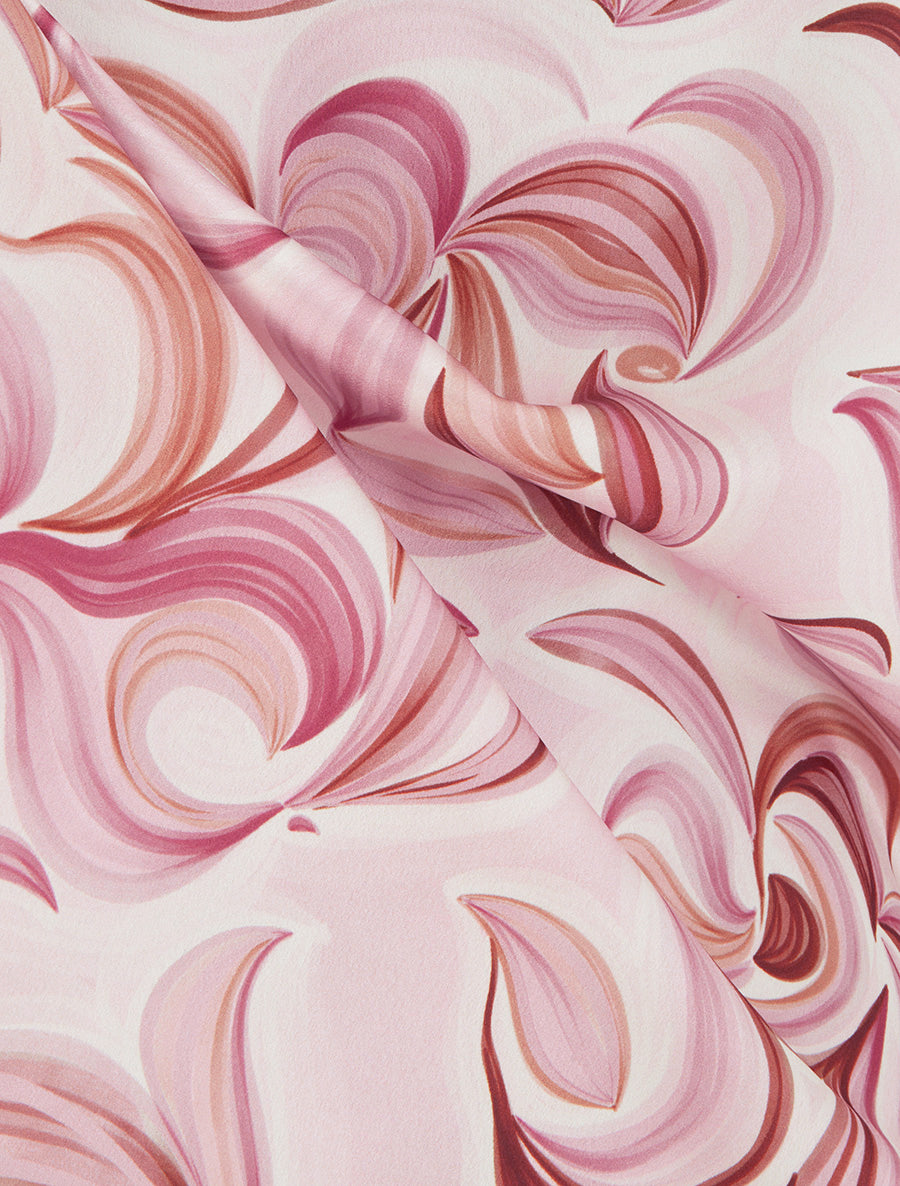 Caraco satiné imprimé fantaisie - Rose - 3