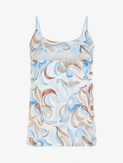 Caraco satiné imprimé fantaisie - Bleu ciel - 2