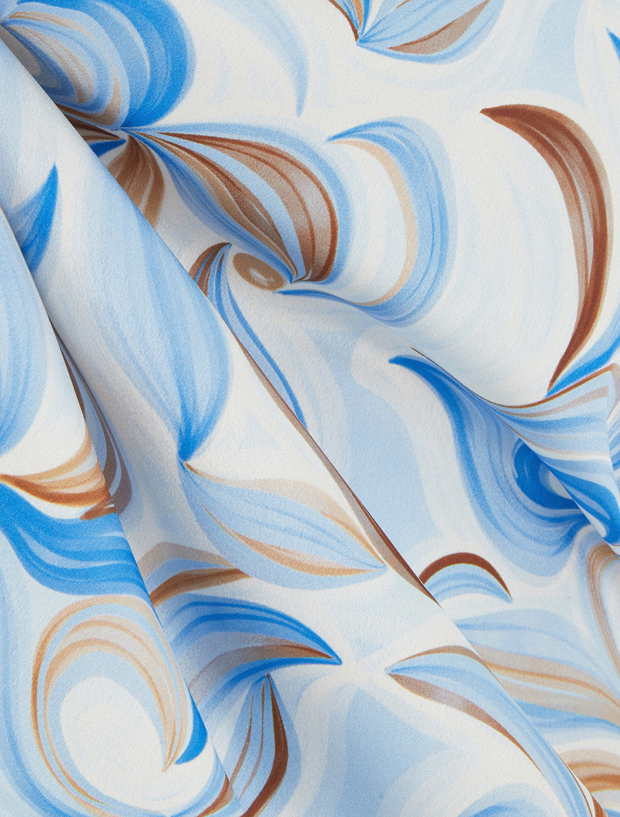 Caraco satiné imprimé fantaisie - Bleu ciel - 3