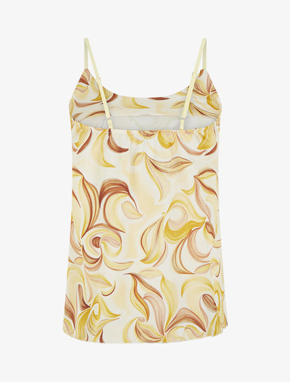 Caraco satiné imprimé fantaisie - Jaune - 2