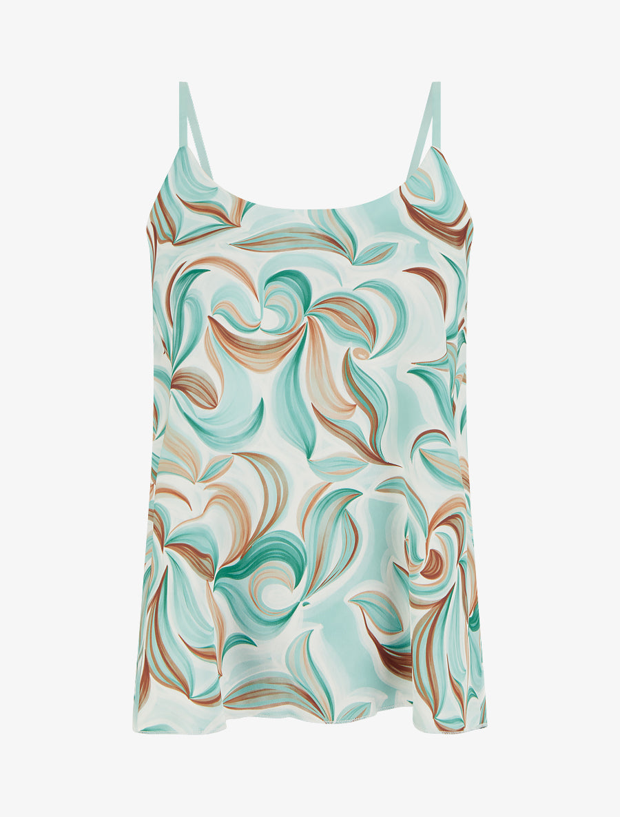 Caraco satiné imprimé fantaisie - Vert - 1