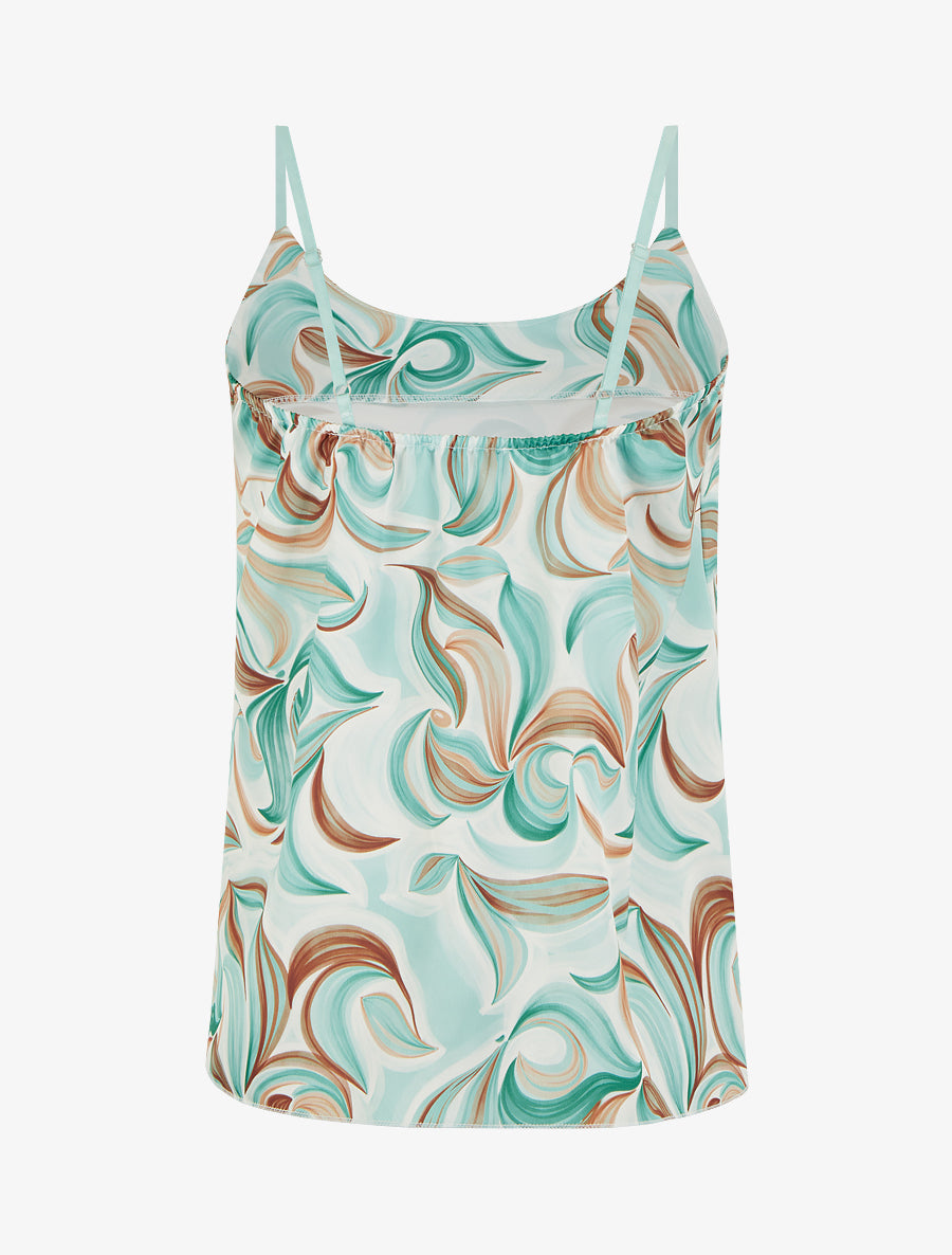 Caraco satiné imprimé fantaisie - Vert - 2