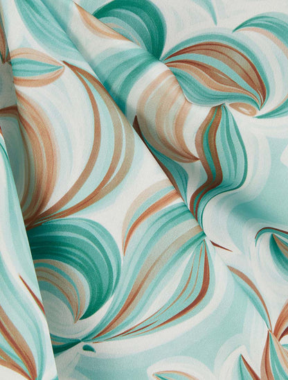 Caraco satiné imprimé fantaisie - Vert - 3