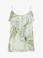 Caraco à col V volanté imprimé floral - Vert - 1