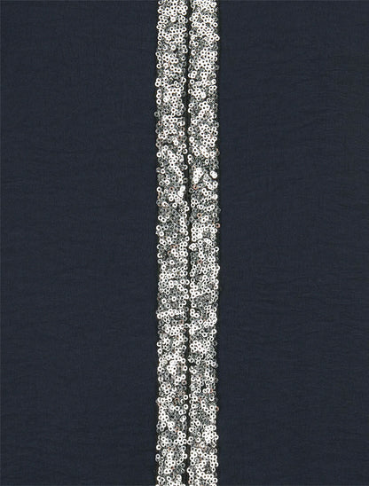 Blouse fluide à bande en sequins - Marine - 3