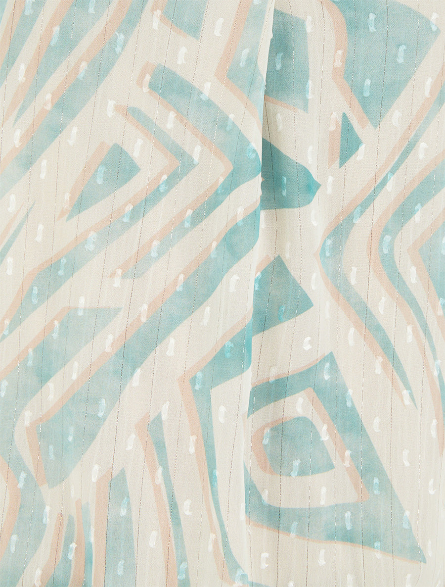 Top boule sans manches imprimé graphique - Turquoise - 3