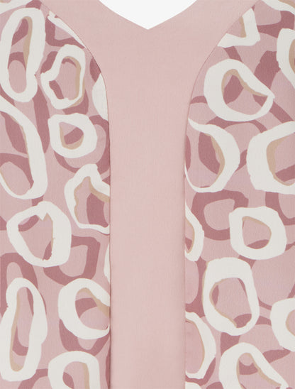 Caraco satiné imprimé graphique - Rose - 3