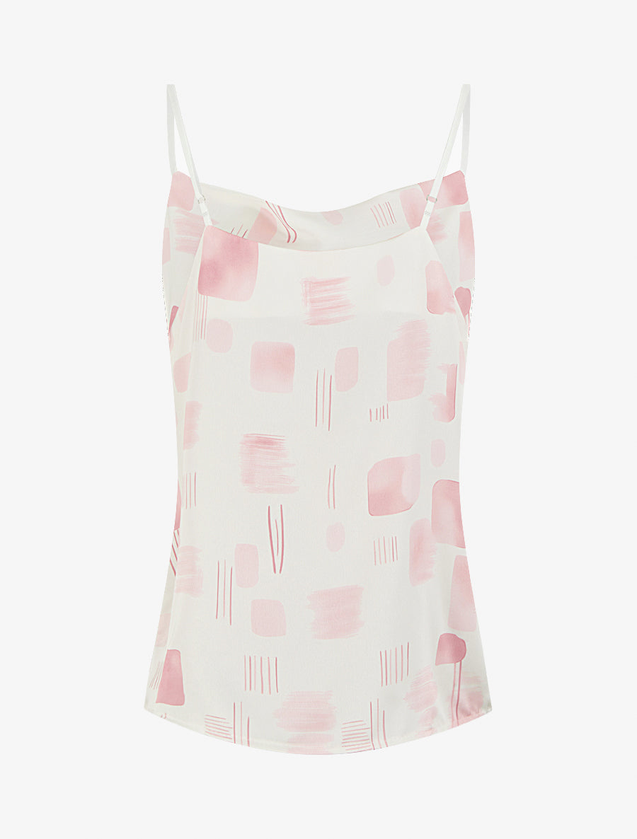 Caraco effet satiné à imprimé stylisé - Rose - 2