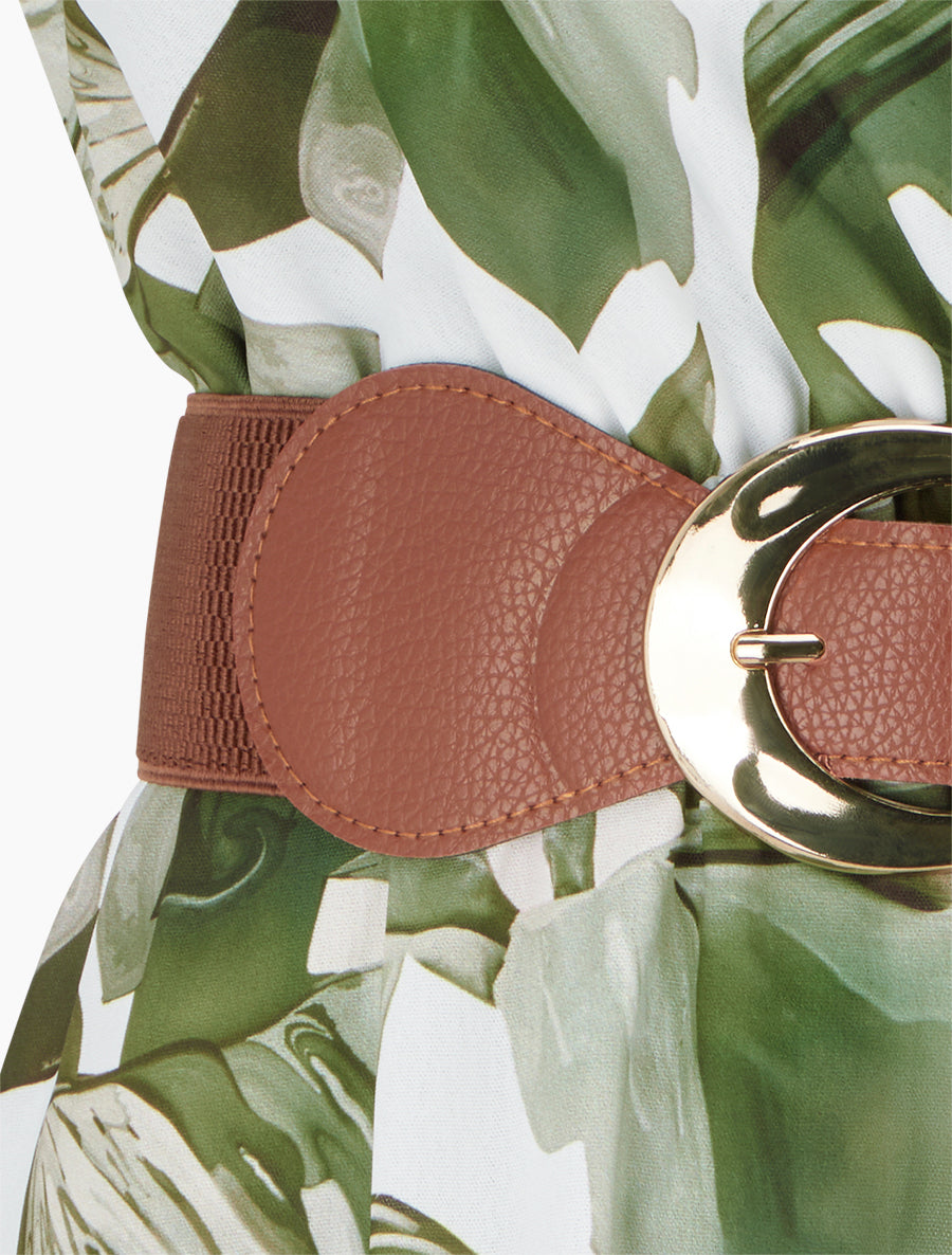 Robe sans manches imprimé fantaisie - Kaki - 3