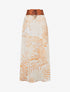 Jupe longue imprimé feuillage - Beige - 1
